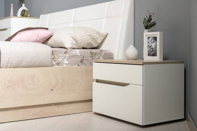 Тумба прикроватная Муссон 16.03 цвет белый/дуб эндгрейн элегантный Тумба прикроватная Муссон 16.03 цвет белый/дуб эндгрейн элегантный