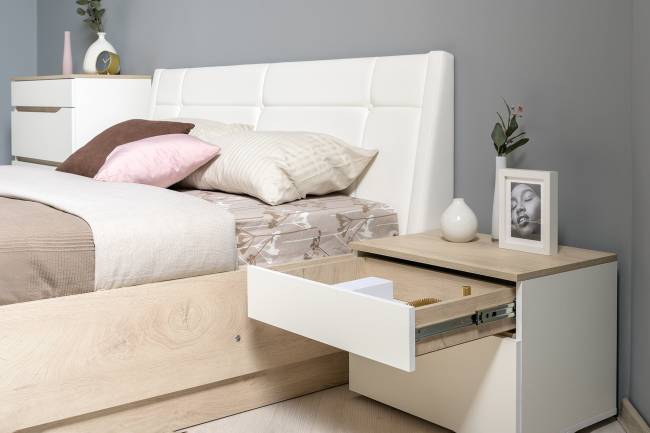 Тумба прикроватная Муссон 16.03 цвет белый/дуб эндгрейн элегантный Тумба прикроватная Муссон 16.03 цвет белый/дуб эндгрейн элегантный