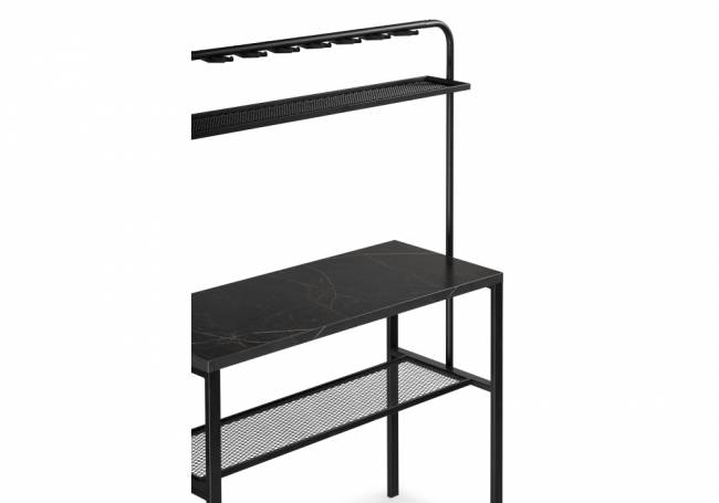 Барный стол Нари 120х50х171 файерстоун / черный матовый