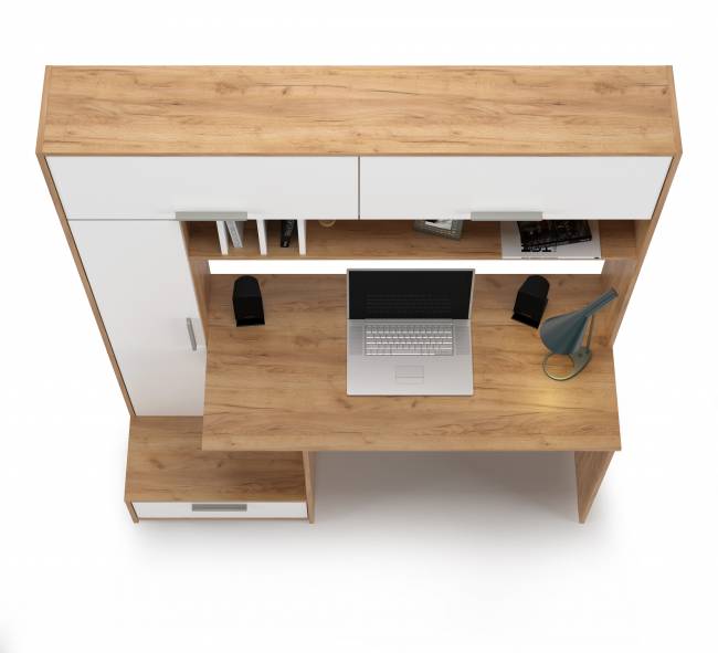 Стол письменный Лайт цвет дуб крафт золотой/белый премиум