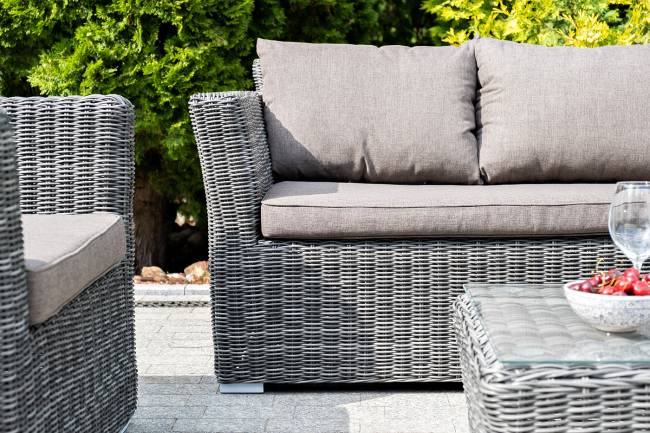 "Капучино" лаунж-зона из искусственного ротанга, цвет графит