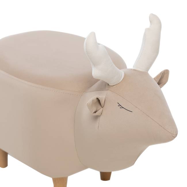 Пуф Leset Оленёнок V18 бежевый, компаньон V01 белый Бук
