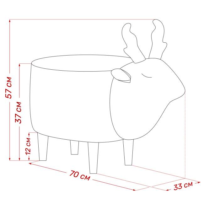 Пуф Leset Оленёнок V18 бежевый, компаньон V01 белый Бук