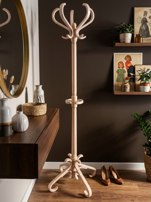 Вешалка напольная В 10Н белый ясень