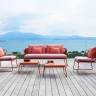 Диван плетеный с подушками Lisa Sofa Club терракотовый 1700х820х750 мм