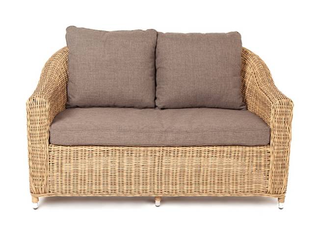 "Кон Панна" диван из искусственного ротанга двухместный, цвет соломенный