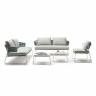 Диван плетеный с подушками Lisa Sofa Filo лен, ментоловый, лед 1700х820х750 мм