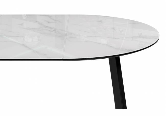 Алингсос 100(140)х100х76 белый мрамор / черный