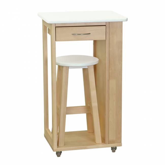 Тумба с табуретом белый/лак Тумба с табуретом белый/лак