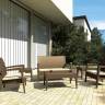 Диван пластиковый плетеный двухместный с подушкой Miami Lounge Sofa коричневый 1280x770x890 мм