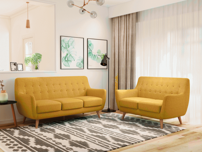 Диван Picasso двухместный горчичный, рогожка Диван Picasso двухместный горчичный, рогожка