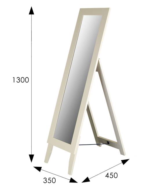 Зеркало напольное BeautyStyle 1 слоновая кость 130 см х 35 см Зеркало напольное BeautyStyle 1 слоновая кость 130 см х 35 см