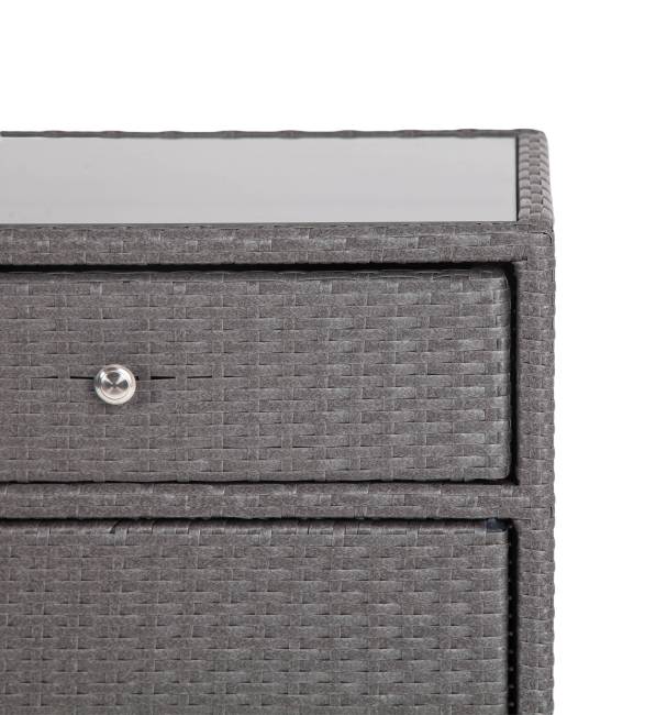 "Мальта" тумба плетеная из искусственного ротанга, цвет графит "Мальта" тумба плетеная из искусственного ротанга, цвет графит