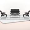 Диван пластиковый двухместный Pacific Lounge черный 1340х800х850 мм