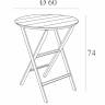 Стол пластиковый складной Helen Folding Table Ø60 опаловый зеленый Ø600х740 мм