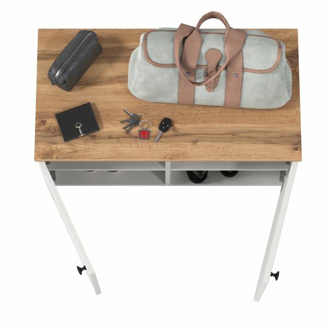 Тумба Остин 13.257 цвет белый шагрень/дуб крафт золотой